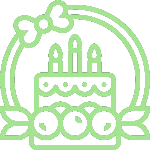 A green and black logo with a building in the middle.