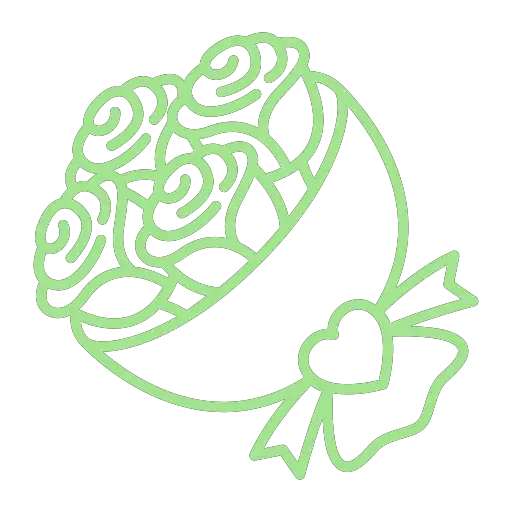 A drawing of a flower in a circle on a black background.