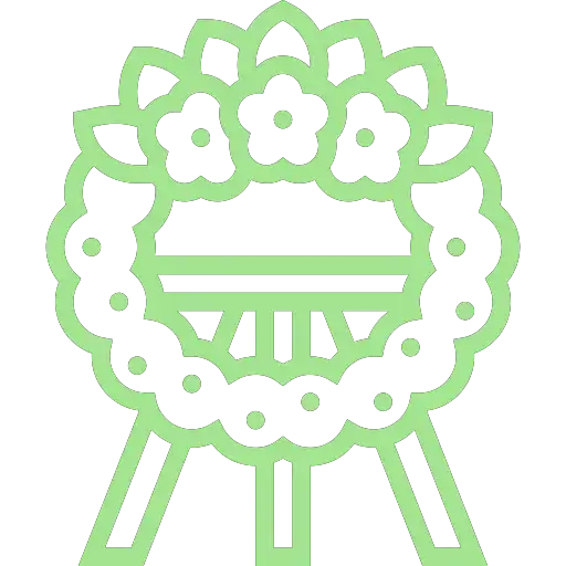 A pixeled image of a green flower.
